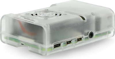 Kuti Raspberry Pi 4B me ventilator 5V, plastike, transparente