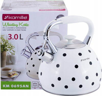Çajnik Kamille, 3 L, me fishkëllimë, për gaz dhe induksion