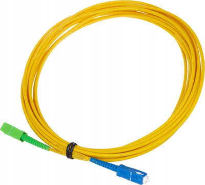 Kabllo fiber optike Maclean Patchcord, SC APC në SC UPC, singlemode 9/125, 5m, e verdhë