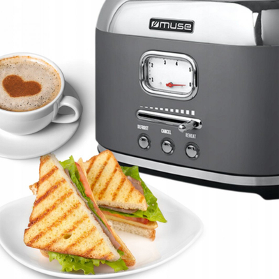 Toaster Muse MS-120 DG, 2 feta, 1000W, gri