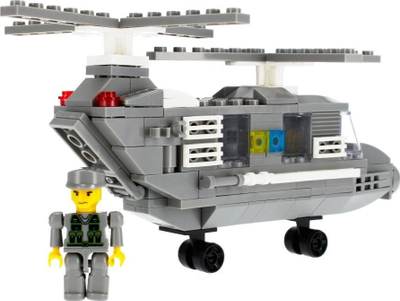 Set blloqesh për me bo lodra Alleblox Military, 179 copë, helikopter ushtarak, shumëngjyrësh