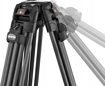 Tripod video Manfrotto Nitrotech 608 Series me 645 Fast Twin, karbon, i zi