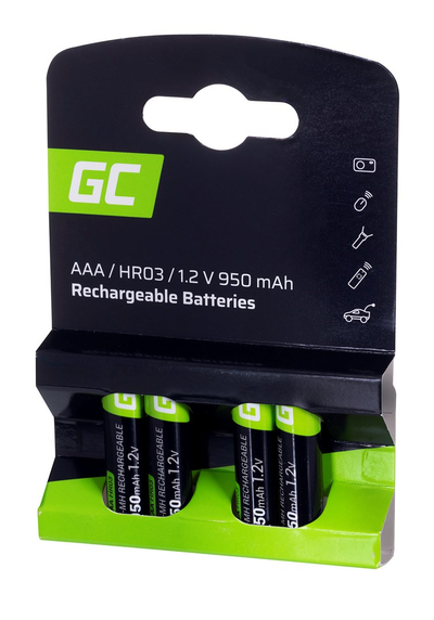 Bateri rimbushëse Green Cell Greencell AAA, 950mAh, Ni MH, set 4 copë