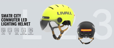 Helmetë urbane Livall L23, vizor mbrojtës, sensor rënie SOS, M, e verdhë
