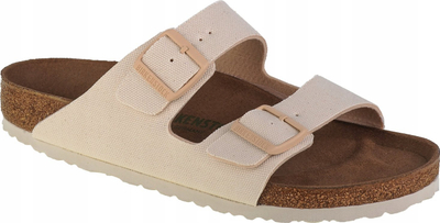 Sandale Birkenstock Arizona Vegan Eggshell, me 2 rripa, ngjyrë krem