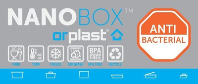 Kuti ruajtëse Orplast NanoBox, antibakteriale, 4.5L, transparente