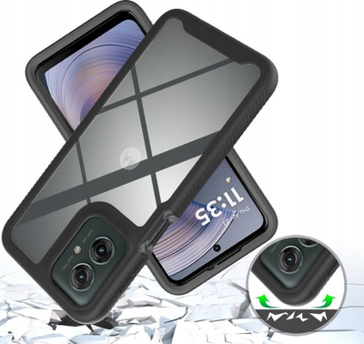 Kapak telefoni Tech-Protect Defense për Motorola Moto G15 G15 Power G05 E15, dizajn me dy shtresa, mbrojtje e fortë, i zi
