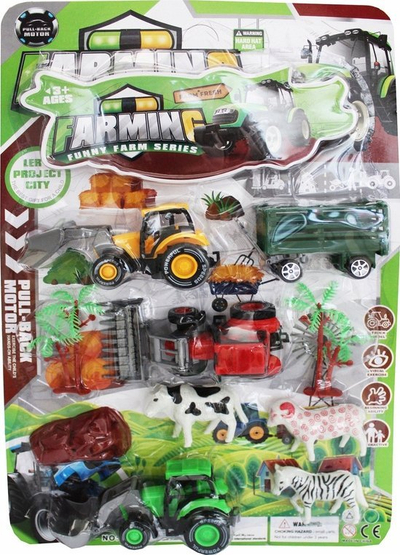 Сет играчки фарма Figure Big Toys BA0367, пластични земјоделски возила, за деца, многуобоен