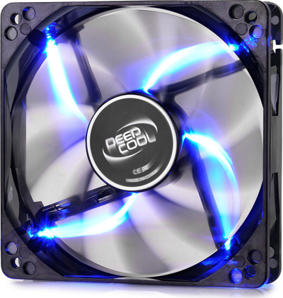 Вентилатор за куќиште Deepcool WIND BLADE 120, 120mm, сино ЛЕД, црн