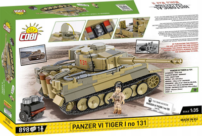 Set modeli Cobi Panzer VI Tiger I 131, shkalla 1:35, mbi 800 pjesë, kamuflazh