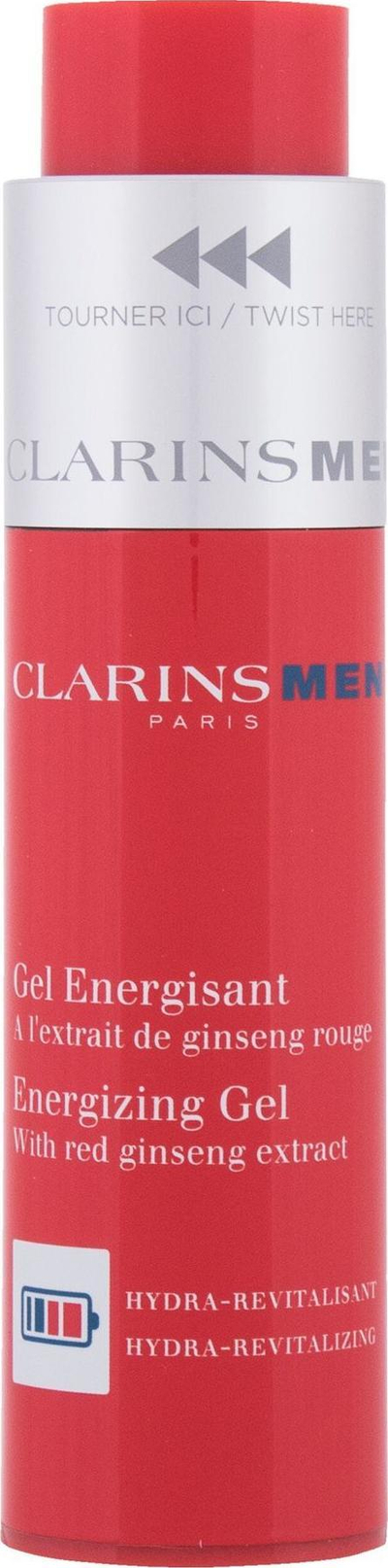 Xhel fytyre Clarins Men Energizing Gel, për lëkurë të hidratuar, 50ml