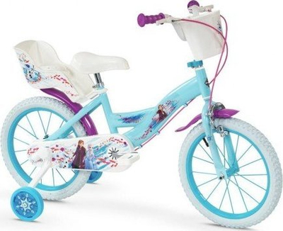 Biçikletë fëmijësh Cycle Frozen, 16", me rrota ndihmëse, blu