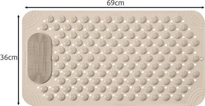 Tapet banjoje antirrëshqitës Ruhhy 24495, 36 x 69 cm, PVC, bezhë
