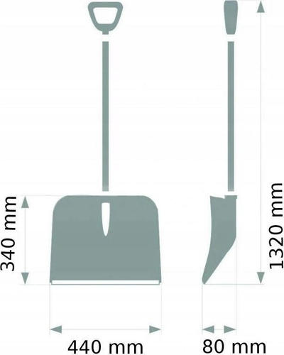 Lopatë bore Wide Snow Shovel, plastikë e qëndrueshme, dorezë alumini, e zezë
