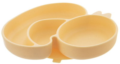 Pjatë silikoni për kalama, formë rosaku, 3 ndarje, me kupë thithëse