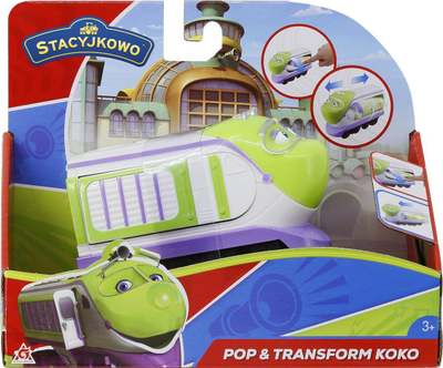 Lodër lokomotivë Tm Toys Chuggington Pop and Transform Koko, mekanizëm me tërheqje, plastike, shumëngjyrëshe