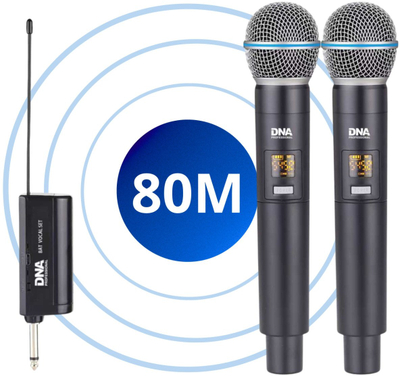 Sistem mikrofoni pa tela DNA BAT Dual Vocal Set, UHF 518–542 MHz, 2 mikrofona dore, i zi