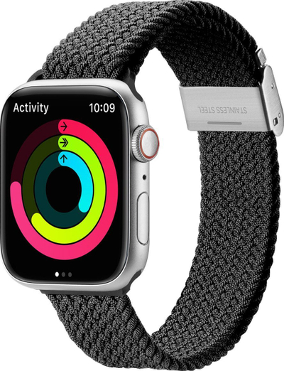Rrip dore Dux Ducis Mixture II, për Apple Watch 49 45 44 42 mm, najlon i endur, i zi