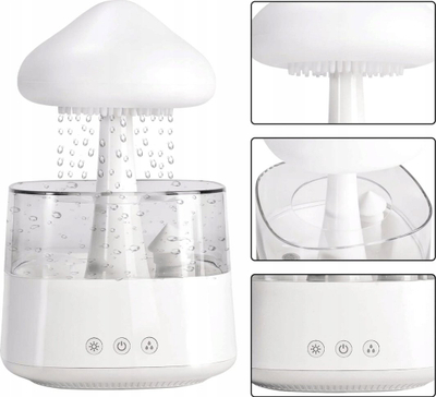 Lagështues ajri Mushroom, difuzer aromash, 150ml, LED, i bardhë