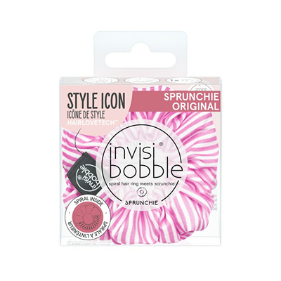 Llastik për flokë Invisibobble Sprunchie Stripes Up Hair, rozë