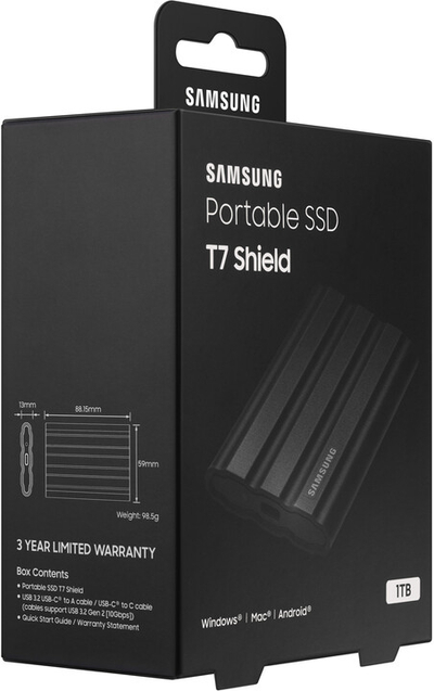 Disk i jashtëm Samsung T7 Shield, 2TB, i zi