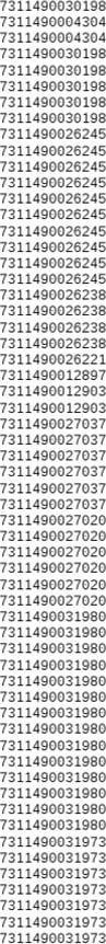 Etiketa numerike vetëngjitëse, seri 7311490, të bardha