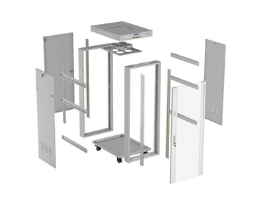 Kabinet serverik Lanberg 19" V2, 32U, 600x800, me derë xhami, gri