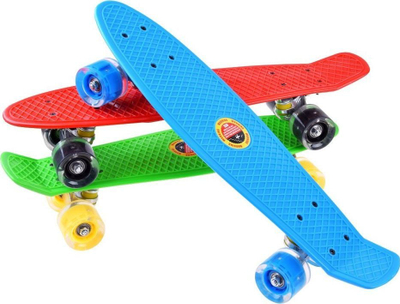 Skateboard për kalamoj me rrota me drita LED, plastik, shumëngjyrësh