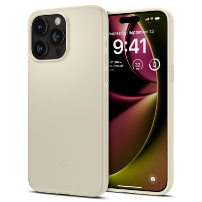 Mbrojtëse për telefon iPhone 15 Pro Max Spigen Thin Fit, bezhë