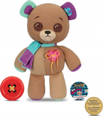 Arush pelushi interaktiv Cobi Orsetto Button Bear 23001, 36cm, për kalamaj 3–5 vjeç, ngjyrë kafe
