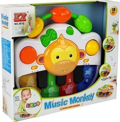 Piano lodër për fëmijë Baby Monkey Piano The Sound of Light, me drita, me tinguj melodi, shumëngjyrëshe