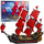 Set tulla ndërtimi Pirate Ship, 3139 pjesë, vela të kuqe