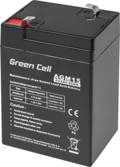 Bateri Green Cell Agm Vrla 6V / 4Ah
