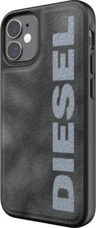 Футрола за телефон Diesel Moulded Case Bleached Denim, за iPhone 12 mini, силикон TPU, сива и бела