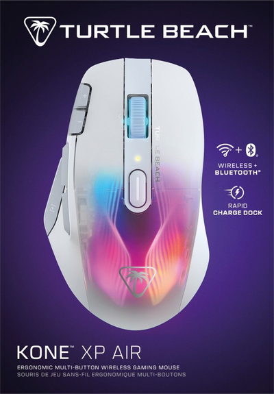 Maus gaming wireless Turtle Beach Kone XP Air, 19K DPI, RGB, i bardhë