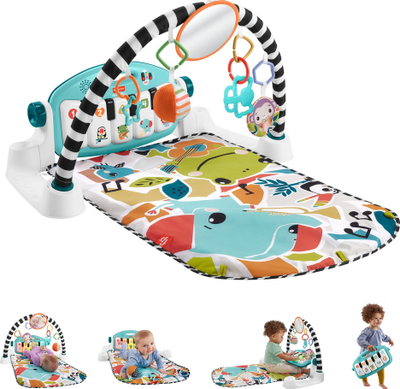 Çilim edukativ Mattel Fisher Price FP Educational Mat With Piano HWY57, me piano, shumëngjyrësh