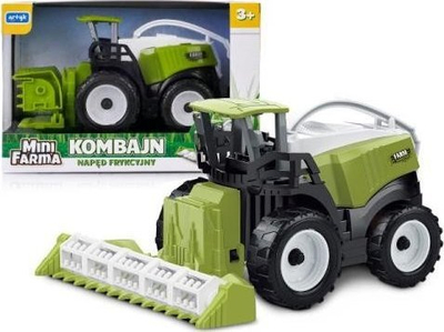 Играчка комбајн ARTYK Mini Farma 143601, механизам со триење, пластика, зелено сива