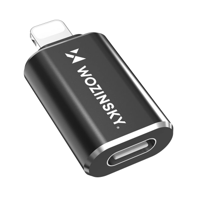 Adapter Lightning në USB C Wozinsky WALC-01, karikim i shpejtë, i zi