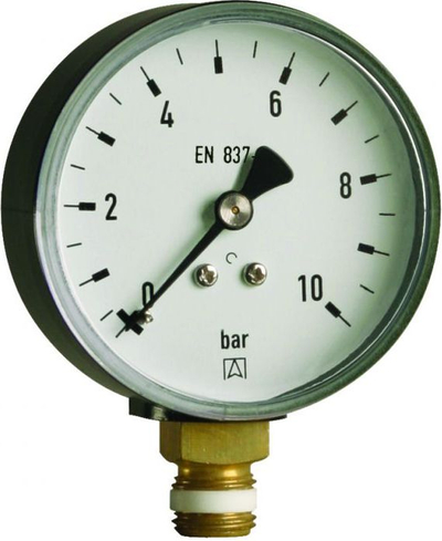 Manometër presioni ngrohjeje Afriso RF 100 RAD, 100mm, 0-16 bar, lidhje 1/2"