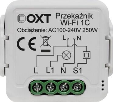 Rele inteligjente WiFi Tuya OXT T221, një kanal, kontroll nga aplikacioni, e bardhë