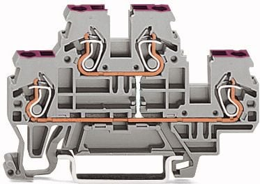 Bllok terminali Wago 870-508, 2 nivele, 2.5mm², gri