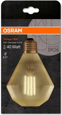 Llampë dekorative Osram LED Filament Diamond Vintage 1906, 4W, E27, dritë shumë e ngrohtë, ngjyrë ari