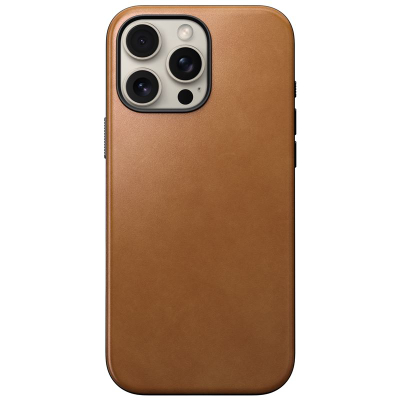 Mbulesë telefoni Nomad Modern Leather Case, për iPhone 16 Pro Max, lëkurë full grain, English Tan