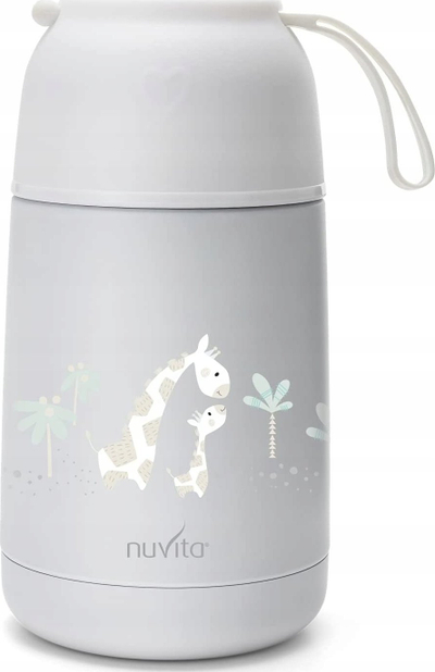 Termos Nuvita Thermos, 500 ml, dorezë silikoni, i bardhë