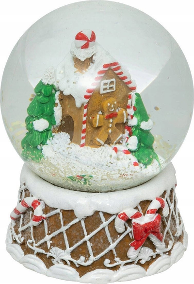 Stoli dekorativ snouboll Gingerbread, 80mm, polyresin, shumëngjyrësh