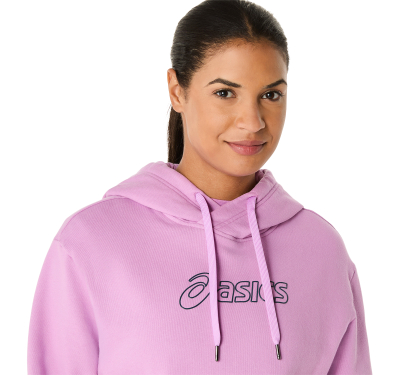 Блуза со капуч Asics Logo OTH 2032C845 за жени, памук, розова