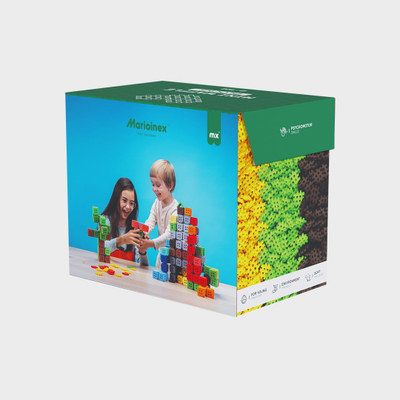 Lodër ndërtime Marioinex Mini Waffle Blocks, set 502 copë, shumëngjyrëshe