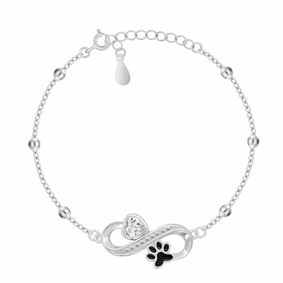 Byzylyk për femra Brilio Silver Infinity BRC212W, i argjendtë/ i zi