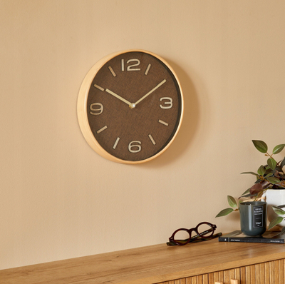Orë muri Ellipse Ellis, 30 cm diametër, ngjyrë kafe Tonka