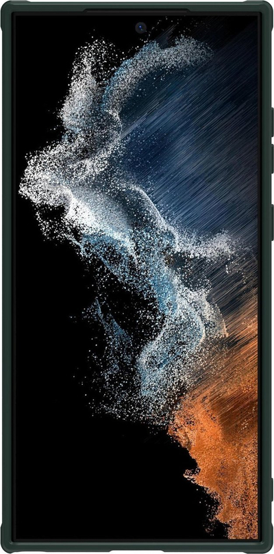 Këllëf telefoni Nillkin Textured S për Samsung Galaxy S22 Ultra, kapak kamere rrëshqitës, material TPU PC, i gjelbër